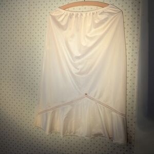 🩷 Claudel Pink Vintage M Slip Lace Floral Midi